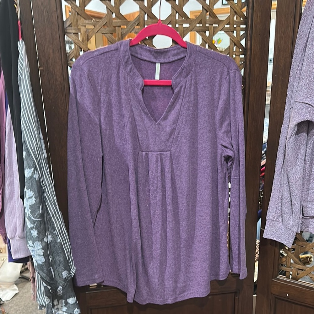 Chic Purple Long Sleeve Women's Top